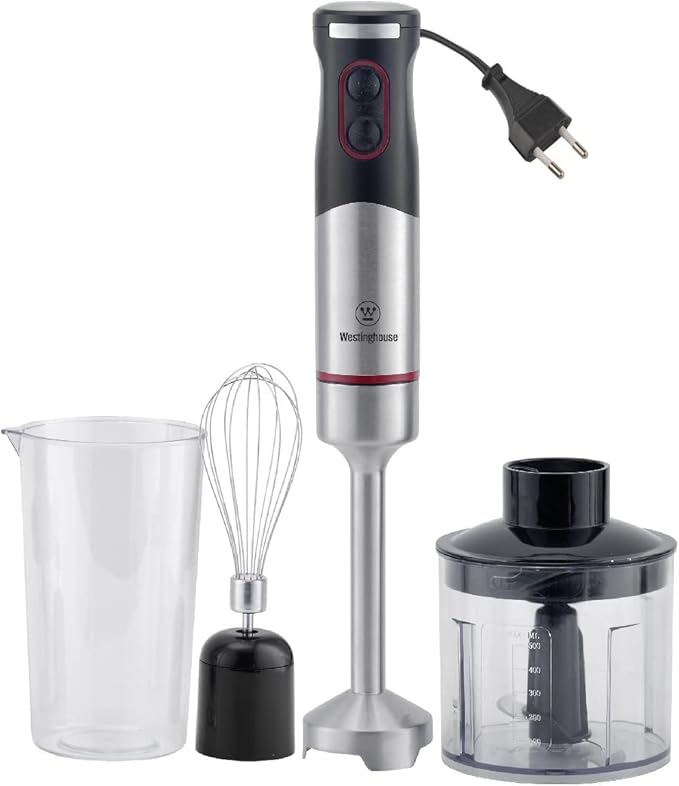 220 Volt Hand Blender 1000W - 3 in 1 Hand blender includes blending shaft, 500 ml chopper bowl, 700 ml beaker and whisk-220V 240V (Not For Use In USA)