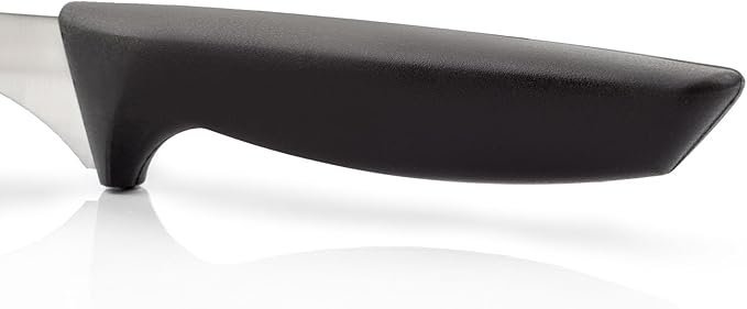 Arcos 2 Piece Carving Knife Set. Ham Slicer Knife and Chaira Sharpener in Stainless Steel with Ergonomic Polypropylene Handle. Series Niza. Color Black