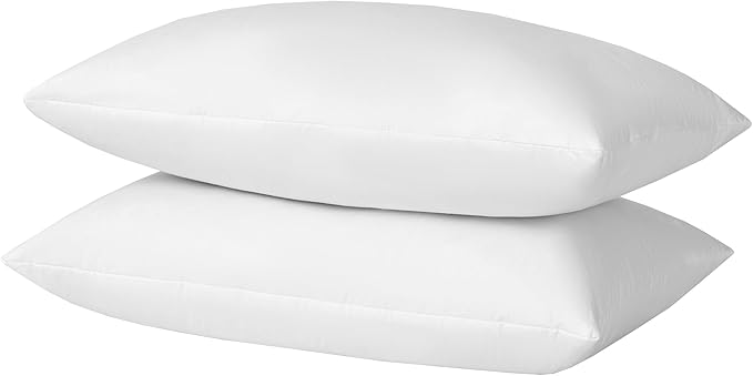 16X26 Oblong Feather & Down Pillow Insert, 100% Cotton Fabric, Set of 2, White