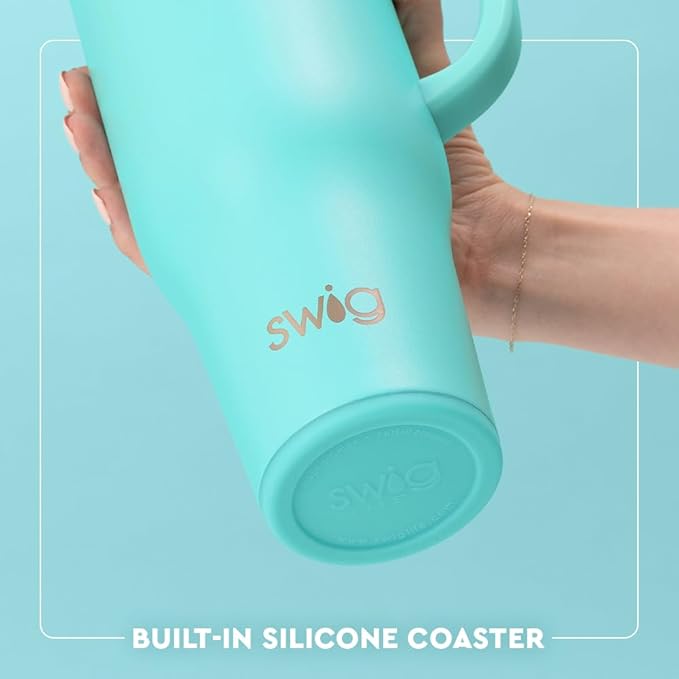 Swig Life 40oz Mega Mug, 40 oz Tumbler with Handle and Straw, Cup Holder Friendly, Dishwasher Safe, Extra Large Insulated Tumbler, Stainless Steel (Howdy Holidays)