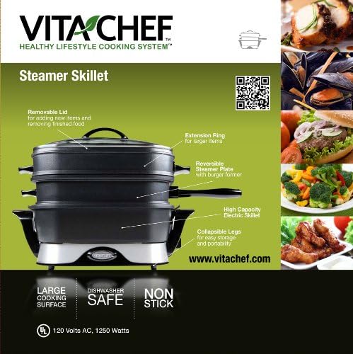 Steamer Skillet by VitaChef Electric Multi Cooker/Steamer