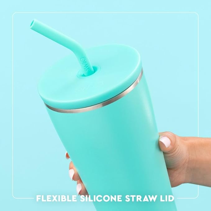 Swig Life 32oz Straw Tumbler, Travel Coffee Tumbler with Lid, Cup Holder Friendly Travel Coffee Mug, Stainless Steel, 32 oz Reusable Insulated Coffee Mug (Saturdays In Norman)