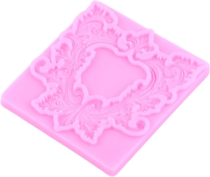 Mujiang Baroque Photo Frame Fondant Molds Picture Frame Silicone Mold Vintage Mirror Frame Molds for Cake Decoration Cupcake Topper Chocolate Candy Polymer Clay Gum Paste Set of 4