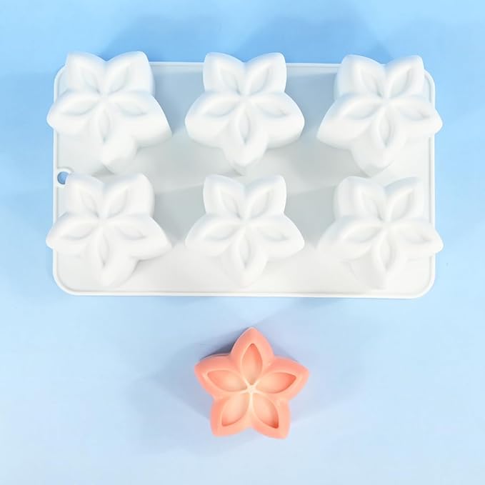 Flower Mousse Cake Mold, Food Grade Silicone Chocolate Dessert Baking Molds for Family Party Baking Pan (E_Pentagonal Flower)