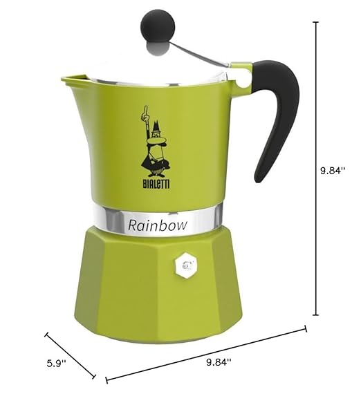 Bialetti Moka Express Rainbow (Green, 3 Cups)