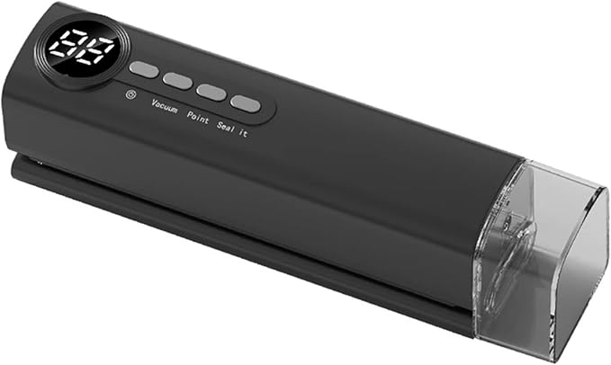 Vacuum Sealer Machine, Mini Vacuum Sealer Wireless Multifunctional Food With Suction Dry/Moist Sealing Machine Plastic Bag Heat for Food(Black)