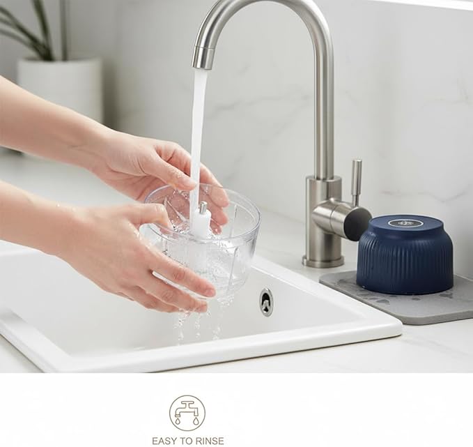 2026 Upgraded Household Electric Garlic Crusher, Capacity Electric Garlic Chopper, Mini Portable Veggie Cutter, 4 Sharp Stainless Steel Blades Mini Electric Food Chopper, Easy to Clean (Blue)