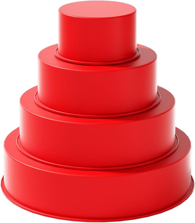 saphe 4 packs Silicone Cake Pans, Nonstick Silicone Round Cake Molds for baking, silicone bakeware sets for Cakes, Cheese Cakes and Chocolate Cake (4+6+8+10inch)