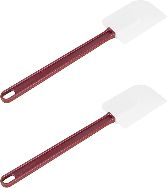 High Heat Resistant Silicone Scraper Spoon Commercial Cooking Set - 2 x 16.5'' Spatula