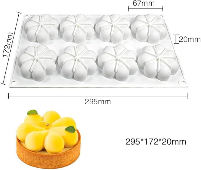 Flower Donut Silicone Mold Fondant Cake Mold DIY Chocolate Baking Tools Cake Decoration Accessories Bakeware (Flower A_11.8 x6.88 x0.8inch)