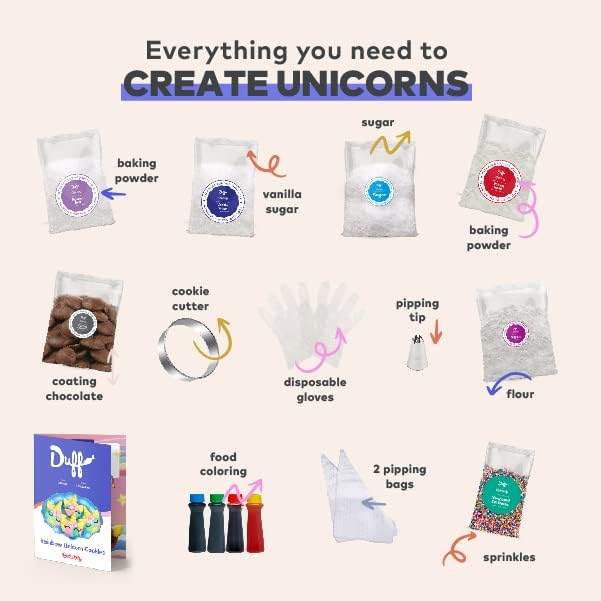 Baketivity All-In-One Kids Cooking Tool Set and Unicorn Rainbow Cookies Kit Bundle - Learn Basic Baking Skills with Duff Goldman DIY Cookie Making Kit - Best Cooking Set Gift for Little Junior Chefs