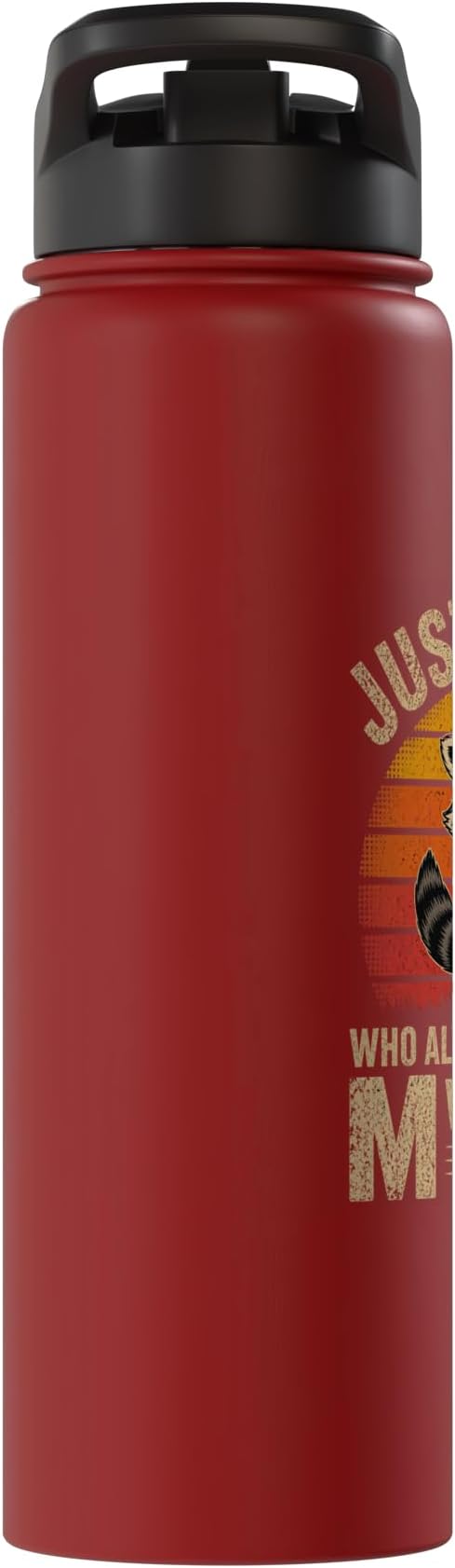 Just A Dad Who Always Came Back With The Milk Raccoon Retro Stainless Steel Insulated Water Bottle