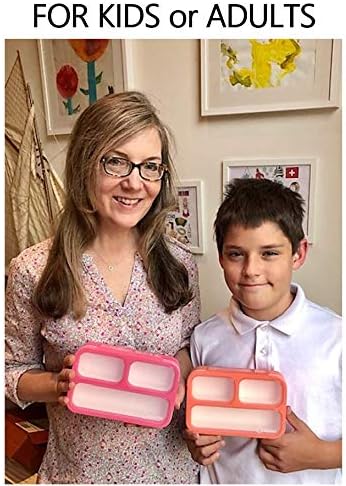 Small Snack Containers for Kids Toddlers - 3 Compartments (Set of 3) - Leak-Proof Reusable Boxes with Lids -BPA-Free Plastic Mini Bento Lunch Box - Ideal for School, Holds 2 Cups (Pink+ Purple+ Coral)