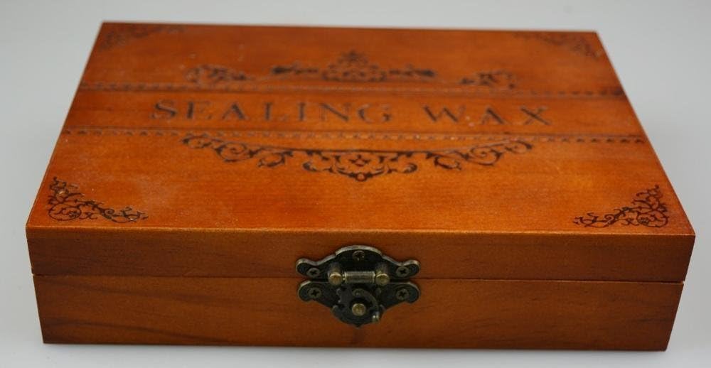 Vintage Kettle Teapot Gift Cards Sealing Luxury Wood Box Art Wax Seal Sealing Stamp Decorative Wedding Invitations Gift Cards Paper Stationary Envelope Custom Picture Wax Seal Sealing Stamp Set
