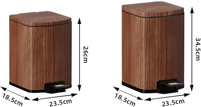 Trash Bin Kitchen Vintage Style Pedal Bin Household Stainless Steel Rubbish with Lid, Removable Inner Bucket Garbage Bin(Large)