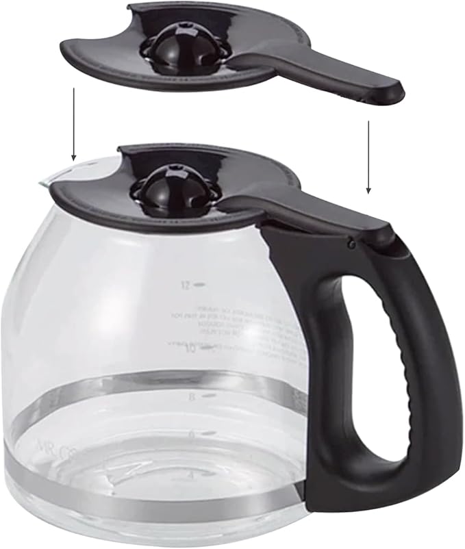 Replacement Coffee Pot Lid for Mr. Coffee Oster, Durable 12 Cup Coffee Pot Cover Carafe Top Replacement Accessories Parts for BVMC-CHX21 BVMC-CHX23 BVMC-EHX23 BVMC-EHX33CP BVMC-MVX (Black)
