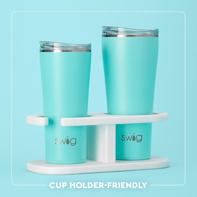 Swig Life 32oz Insulated Tumbler, Travel Coffee Tumbler with Lid, Cup Holder Friendly Travel Coffee Mug, Stainless Steel, 32 oz, Reusable Insulated Mug with Lid (Santa's Scrubs)