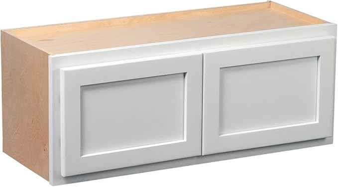 Quicklock RTA (Ready-to-Assemble) 42" Tall Wall Kitchen Cabinets - Shaker Style | 100% Hardwood | Made in America | Soft Close Hardware (Pure White, 24" D x 36" W x 24" H)