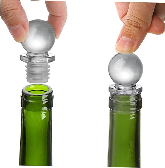 Luxshiny 24pcs Glass Ball Wine Stoppers Decorative Wine Saver Versatile Bottle Caps for Aromatherapy Perfume Glass Design