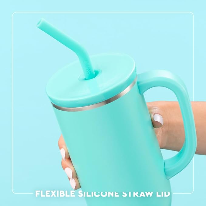 Swig Life 30oz Mega Mug, 30oz Tumbler with Handle and Straw, Large Insulated Tumblers, Cup Holder Friendly Travel Mug, Stainless Steel 30 oz Tumbler, Reusable Insulated Water Bottle (Perfect Pines)