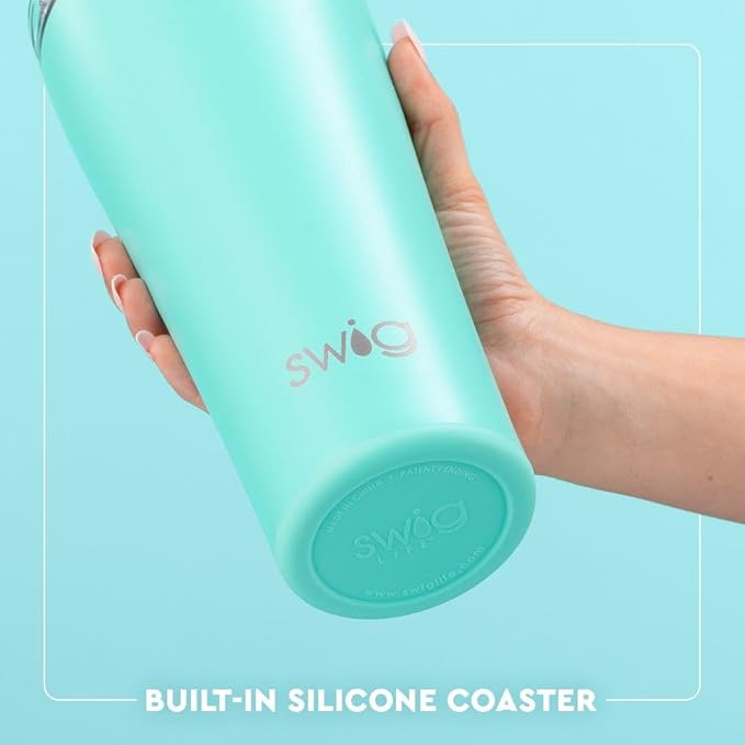 Swig Life 32oz Insulated Tumbler, Travel Coffee Tumbler with Lid, Cup Holder Friendly Travel Coffee Mug, Stainless Steel, 32 oz, Reusable Insulated Mug with Lid (Christmas Plaid)