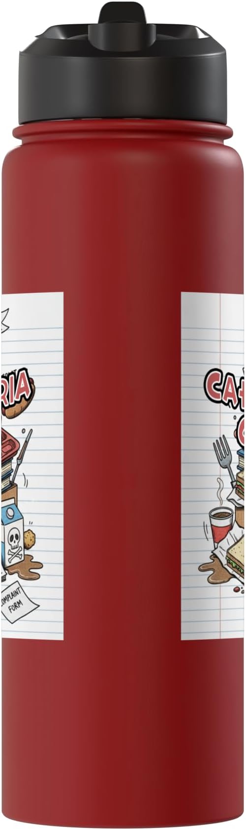 Cafeteria Critic - Student Lunch School Humor Food Chaos Stainless Steel Insulated Water Bottle