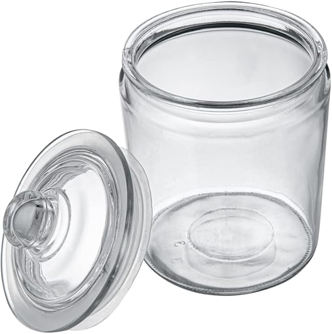 Restaurantware Vetri 0.5 Gallon Glass Storage Jar 1 Dishwashable Glass Cookie Jar - Airtight Seal Wide Opening Clear Glass Candy Jar Knob Handle Lid For Kitchen Laundry Or Storage