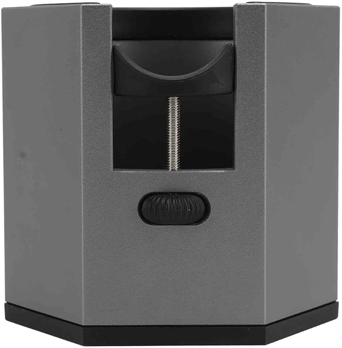 Coffee Portafilter Holder Stand with Adjustable Height Knob and Removable Bracket Cover, Aluminum Alloy Non Slip Base for Restaurants Homes Cafes (Black)