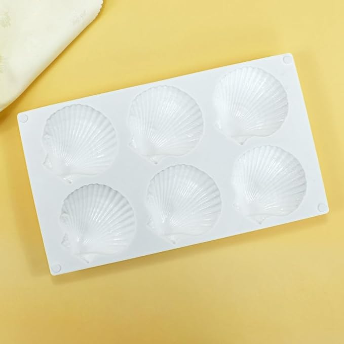 Cake Mold Shell Shaped Silicone Baking Cookie Biscuit Mold DIY Bakeware Pan Mould Kitchen Accessories (Shell J_11.8 X6.8 X1 inch)