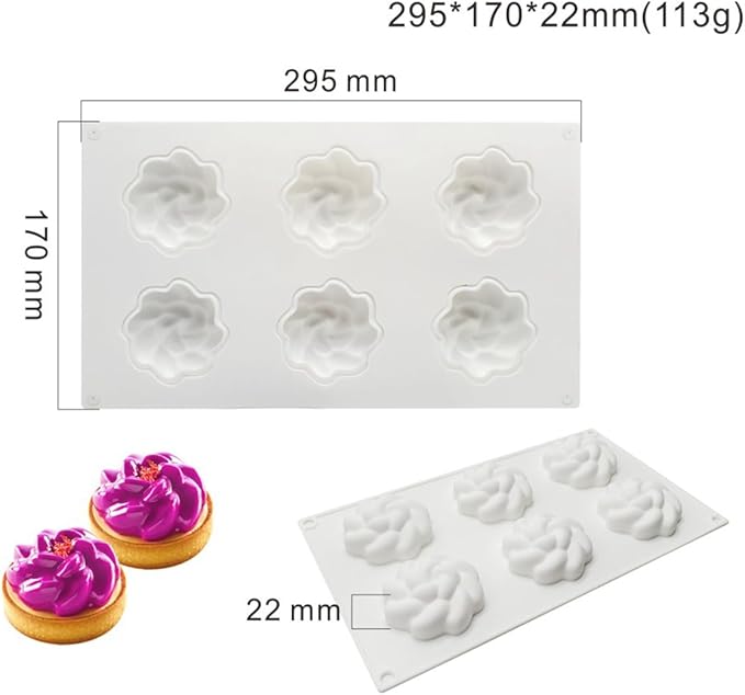 Silicone Mold for Baking Cakes,Soap Molds,Flower Shape Silicone Molds for Homemade French Dessert Mold for Pastry Chocolate,Jelly Chocolate Mold ＆ Ice Cube Tray (H_ Flower)