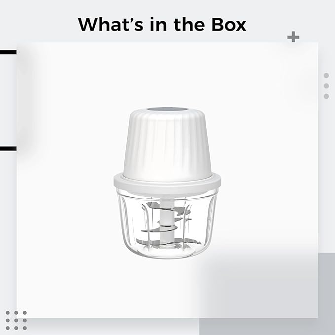 Cordless Veggie Chopper, 13.5 Oz / 400 Ml Electric Garlic Chopper, Mini Food Processor for Pepper, Ginger, Onion, Wireless Food Processor with Type-C Charging