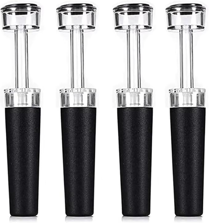 Black Silicone Stopper 1/2/3/4pcs, Wine Bottle Stopper With Built-in Vacuum, Wine Pump, Food Safety Silicone Cap, Vacuum Wine Stopper, Winery Accessories(4pcs)