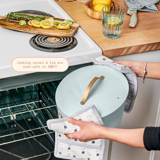 10-in-1, 6 Qt Electric Multi-Cooker with 7 Preset Functions, Hydrangea