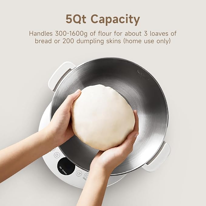 Joydeem Electric Dough Maker with Ferment Function, 5.3Qt Dough Mixer Machine, Perfect for Bread Pizza Roti Dumpling Dough & Sourdough, HMJ-A501