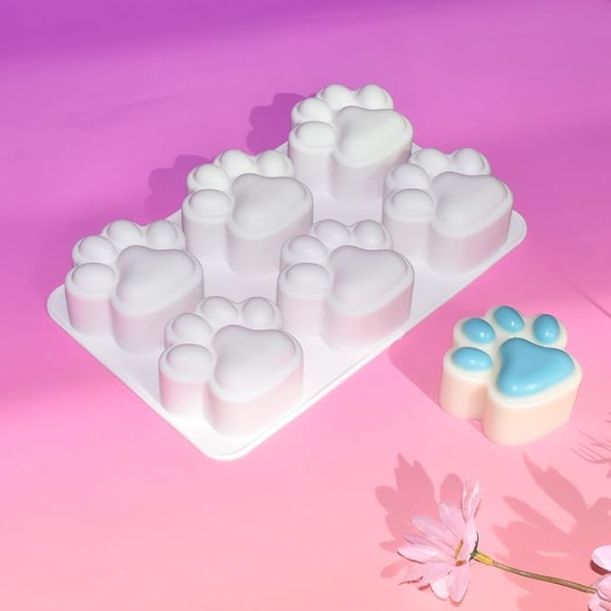 Silicone Chocolate Molds 3D Cat Paw, Non-Stick Silicone Mold for Creating Individual Portions Mousse Cake, Pastry, Chocolate, Ideal for Professional-Looking Dessert (E_ Cat Paw)