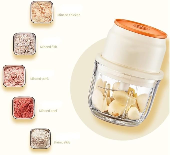 Mini Cordless Electric Mini Chopper, Portable Powerful Garlic Chopper, Onion Grinder, Masher, Crusher, Food Processor for Ginger, Chili, Veggie (Size : 150ml)