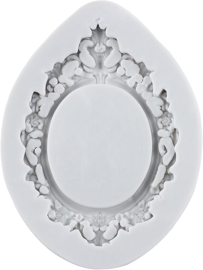 Photo Frame Fondant Mold Picture Frames Silicone Molds Vintage Frame Mold Baroque Frames Chocolate Molds For Sugarcraft Cake Decoration Cupcake Topper Candy Polymer Clay Gum Paste Set of 4
