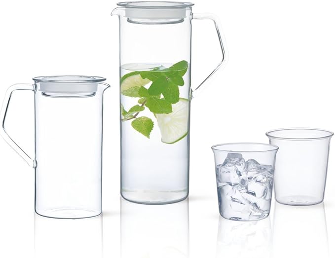 KINTO CAST 21676 Water Jug, 25.5 fl oz (750 ml), Heat-resistant Glass, Microwave and Dishwasher Safe