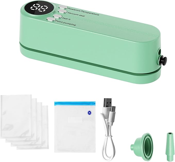 Vacuum Sealer Food Heat Sealing Machine Preservation Preserving Mini Bag Cordless Handheld