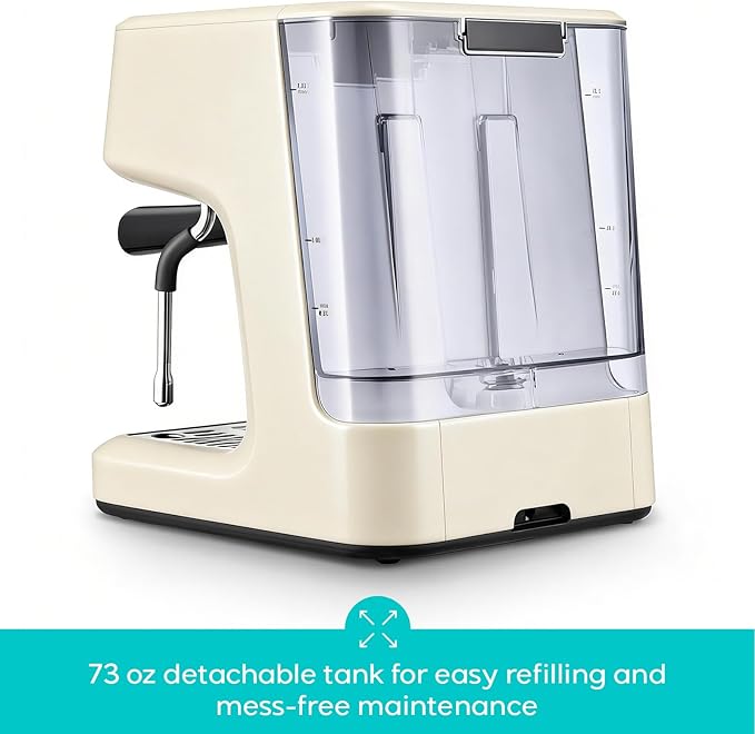 CASABREWS Ultra Espresso Machine with LCD Display, 20 Bar Espresso Maker with Powerful Milk Frother, Customizable Brewing Temperature, Barista-Level Latte and Cappuccino Machine for Home, Creamy