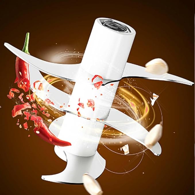 Household Electric Garlic Crusher, Electric Garlic Chopper, Mini Portable Veggie Chopper with 4/6 Stainless Steel Blades, Wireless Rechargeable Food Cutter for Garlic, Onion, Chili (Purple,250ML)