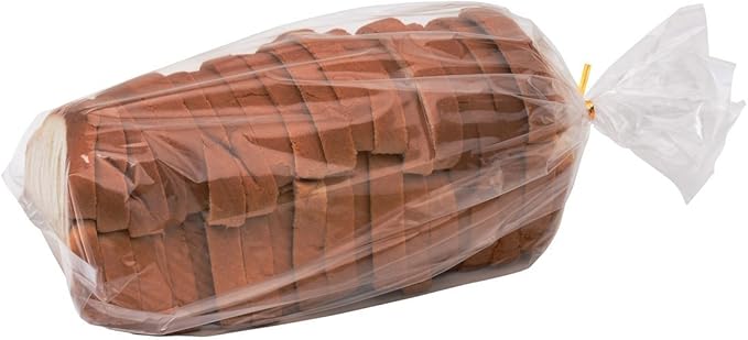 Bread Bags with Ties, Heavy Duty, Reusable, 100 Clear Bags and 100 Ties