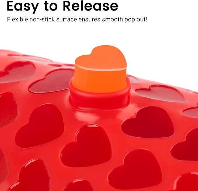 JOERSH Heart Candy Molds Silicone Molds for Hard Candy, Gummy, Chocolate, Ice Cube, Caramel, Jelly, 220 Cavities
