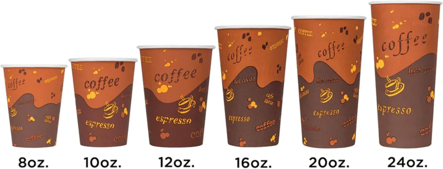 Karat 24 oz Paper Hot Coffee Cups [500 ct] Disposable, Leak-Resistant Double Poly-Lined Cups for Hot Beverages, 90mm (C-K524)