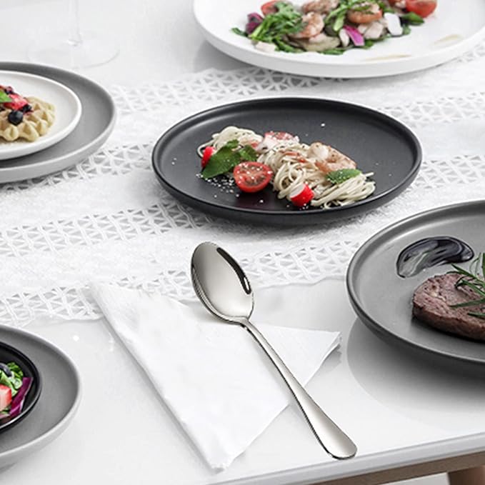 Stainless Steel Teaspoon Set, 8 Pieces, 7.3 Inches, Mirror Finish, Dishwasher Safe