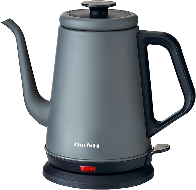 DmofwHi Gooseneck Electric Kettle(1.0L),1000W Electric Tea Kettle of 304 Stainless Steel,Auto Shut off,Water Kettle for Coffee and Tea-Grey
