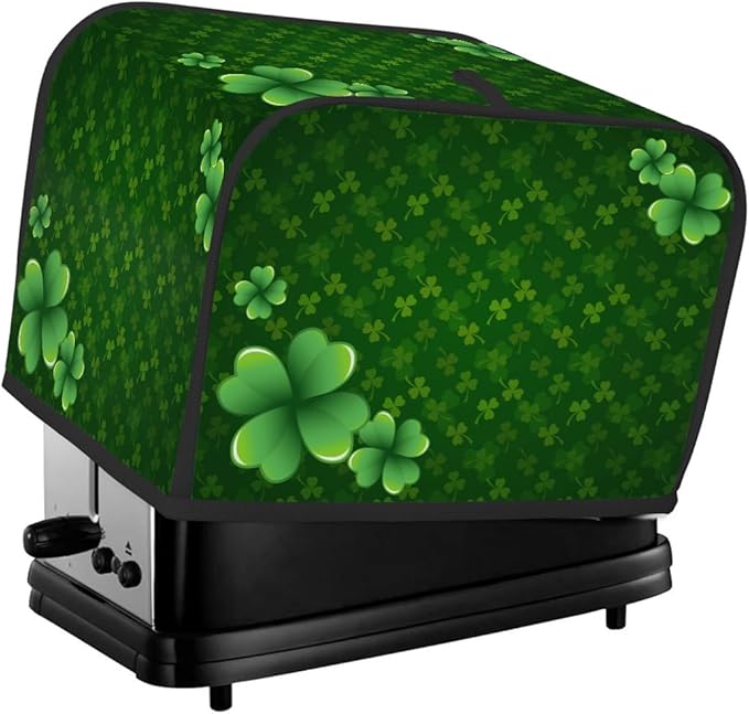 Happy St. Patrick Green Holiday Toaster Cover 2 Slice Dust and Fingerprint Protection Toaster Bread Maker Covers Washable Kitchen Appliance Covers for Kitchen Accessories Decor Bakeware Women Gift