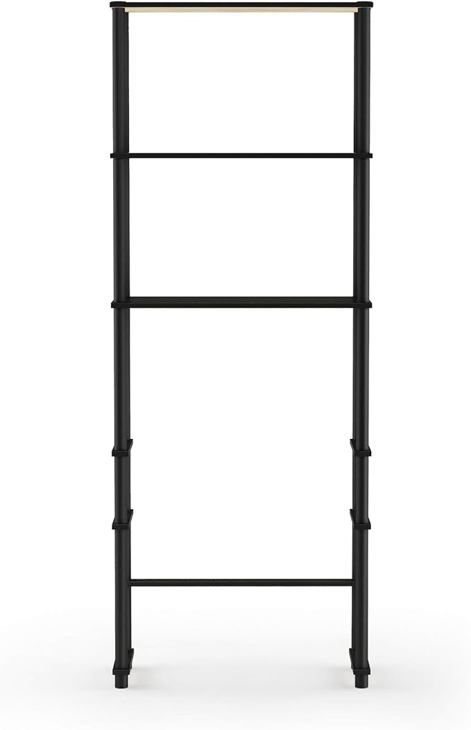 Furinno Turn-N-Tube with 3 Shelves Toilet Space Saver, Espresso/Black