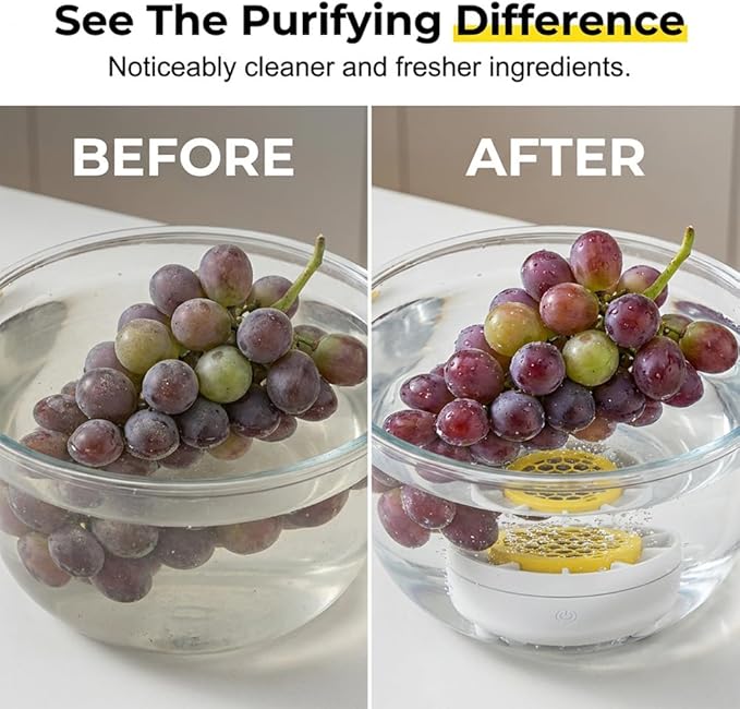 Fruit Vegetable Washing Machine, 2026 Upgraded Fruit Cleaner Device, Portable Wireless Food Purifier, with OH-ion Purification Technology, for Cleaning Fruit,Vegetable