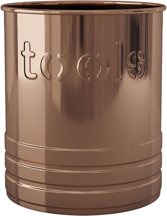 nu steel Utensils holder "TOOLS" embossed 2 qt Copper finish